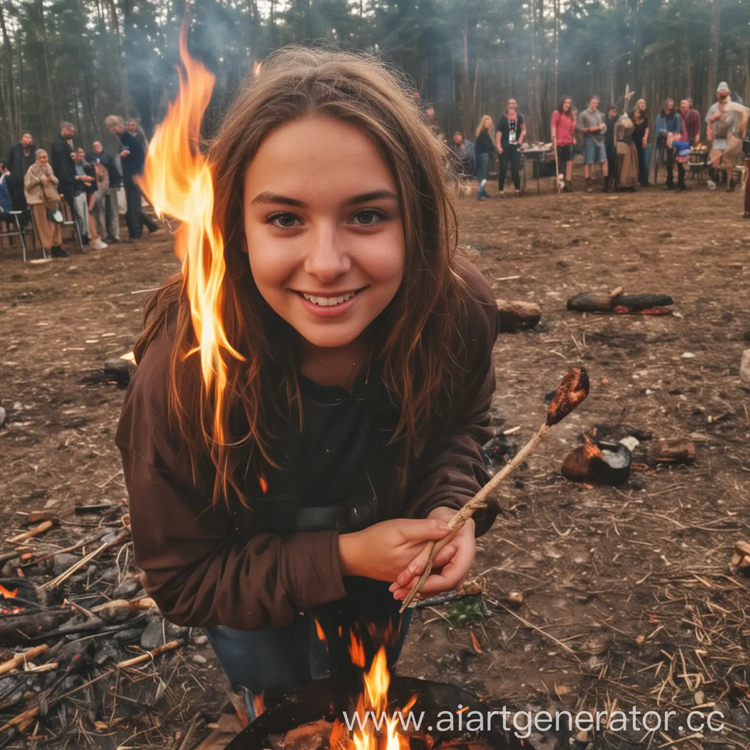 Friends-Enjoying-Festive-Barbecue-Around-a-Bonfire