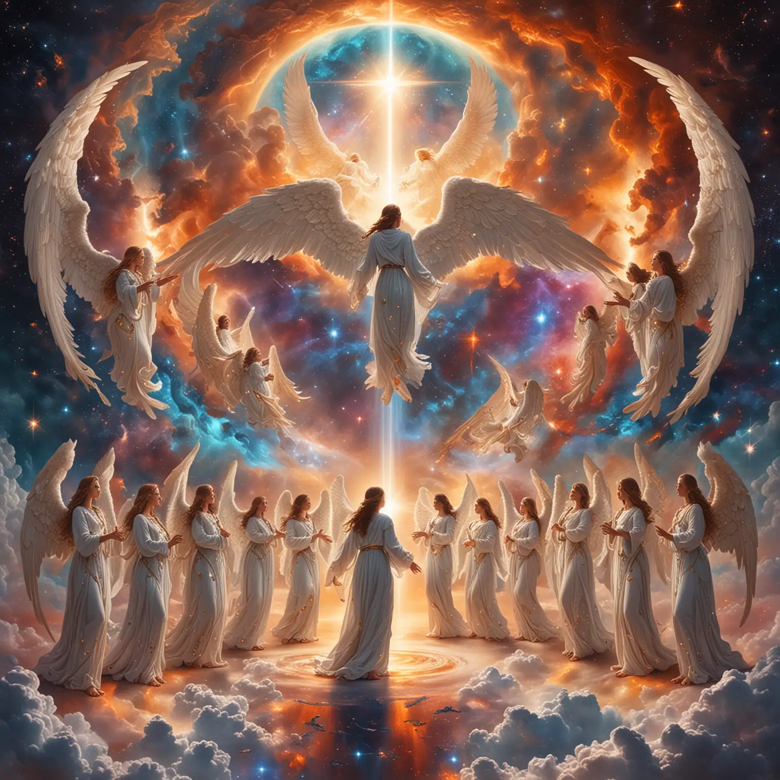 Glowing-Universe-Twelve-Angels-with-Large-Wings-in-Unity