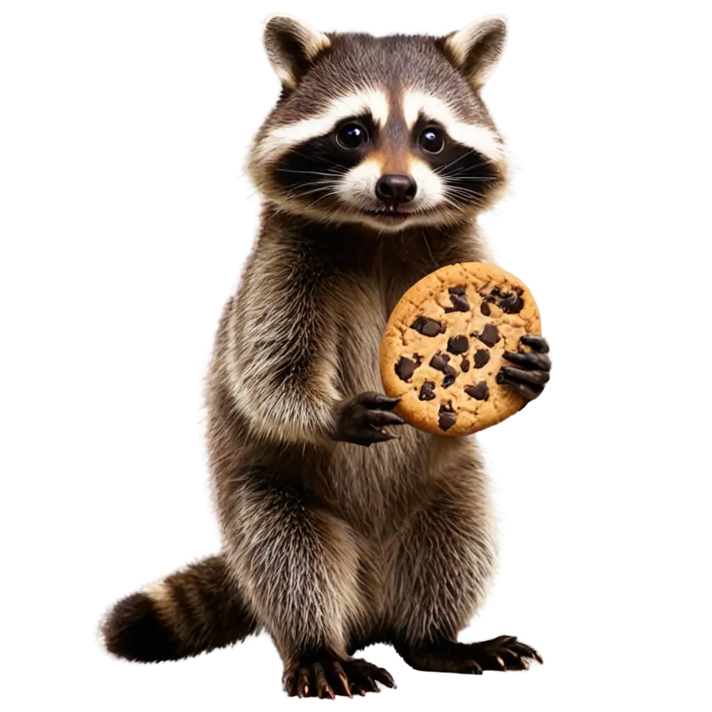 Raccoon-Stealing-a-Cookie-PNG-Image-HighQuality-Illustration-for-Various-Uses