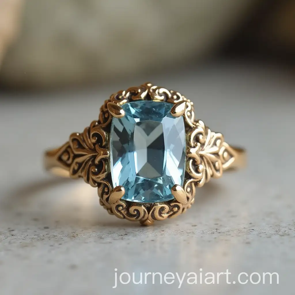Intricately-Designed-Signet-Ring-Featuring-Aquamarine-Cushion-Cut-Stone-and-Vines