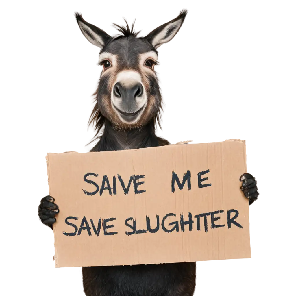 Donkey-Holding-Placard-Save-Me-From-Slaughter-PNG-Powerful-Animal-Rights-Message