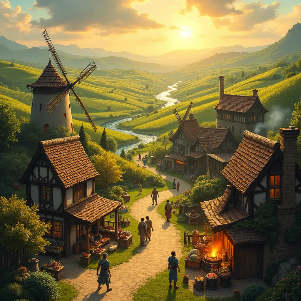 Vibrant-Rural-Market-Scene-Near-Fantasy-Capital-City