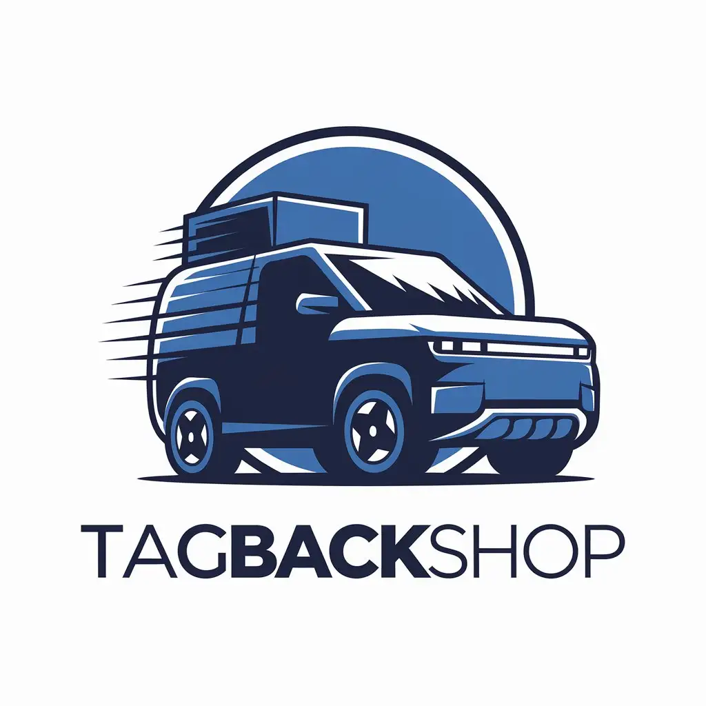 LOGO Design for Tagbackshop Modern Delivery Car Symbol with Clear Background and Moderate Design