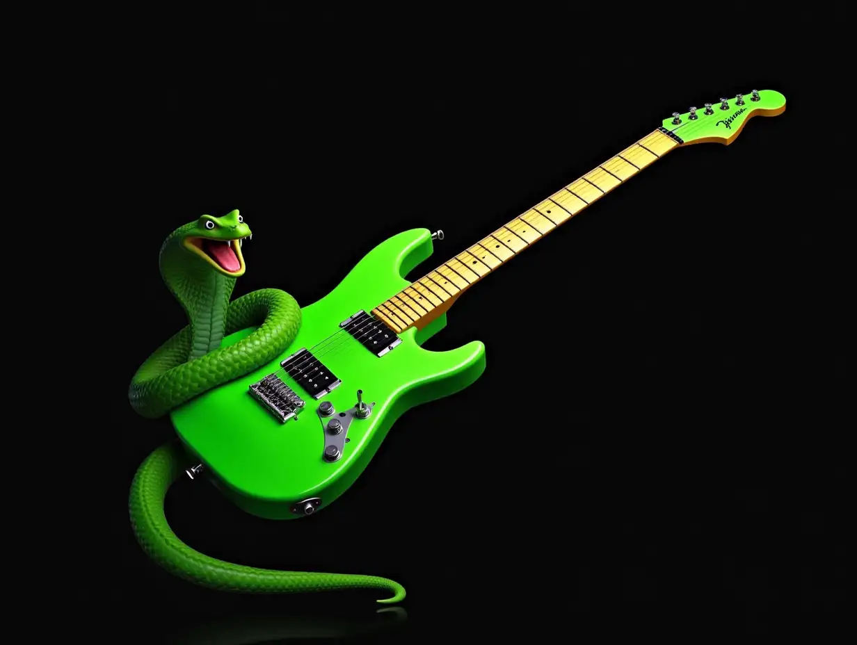 Green cobra with guitar