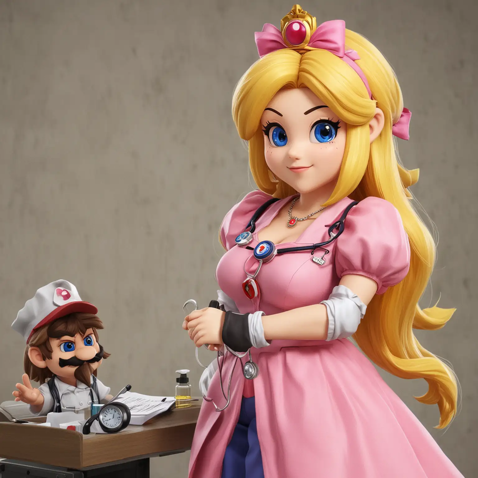 Princess peach doctor wario, medical exam