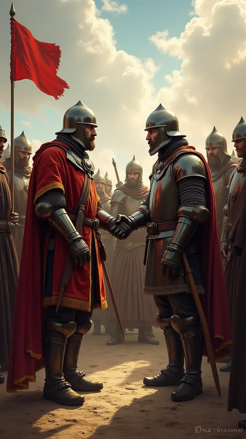 Tense Negotiations Between Nevsky and the Teutonic Knights