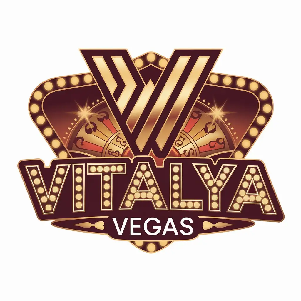 a vector logo design,with the text "VITALYA VEGAS", main symbol:VV,Moderate,be used in slot machines industry,clear background