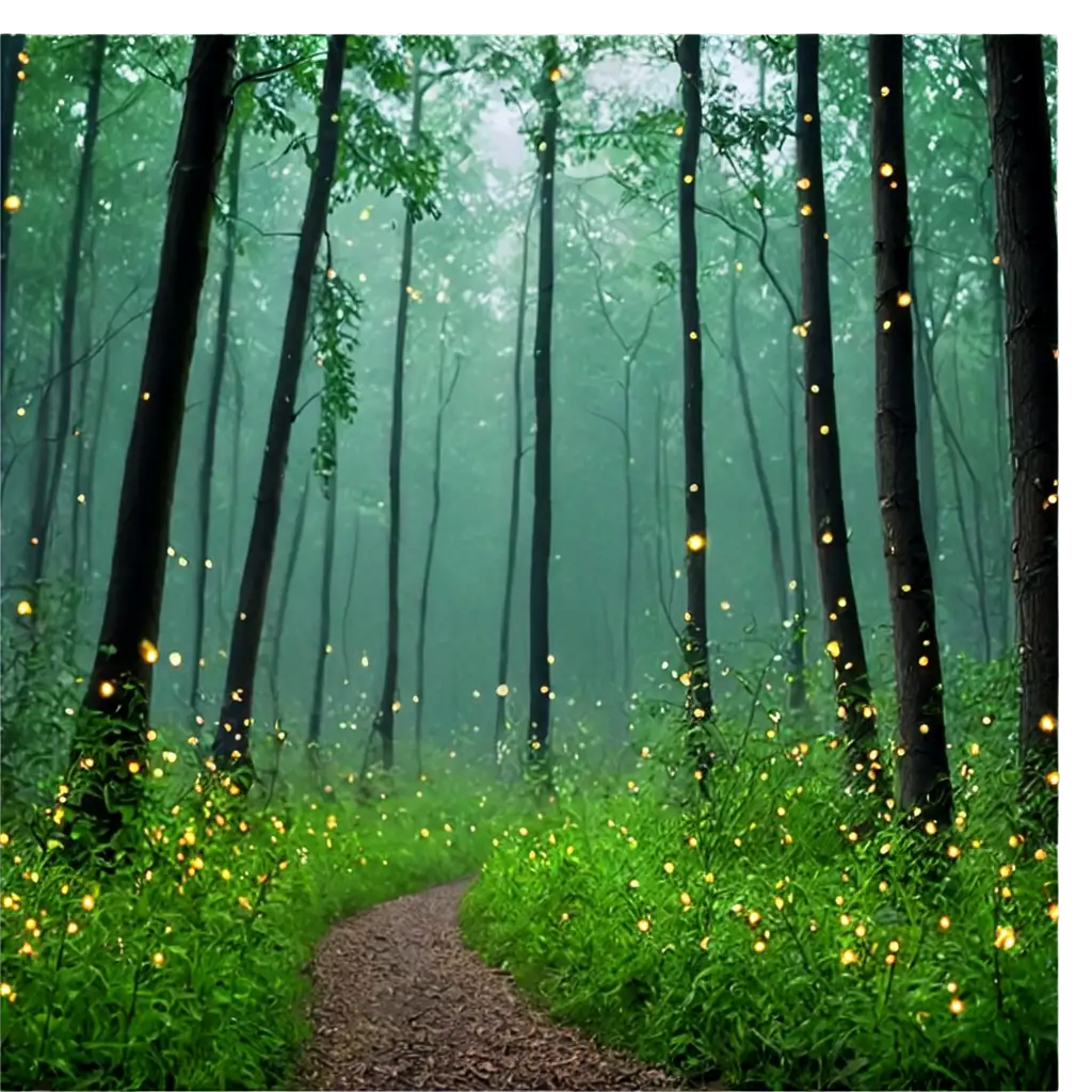 Enchanted-Forest-with-Fireflies-PNG-Captivating-Nature-Scene-for-Digital-Art-and-Websites