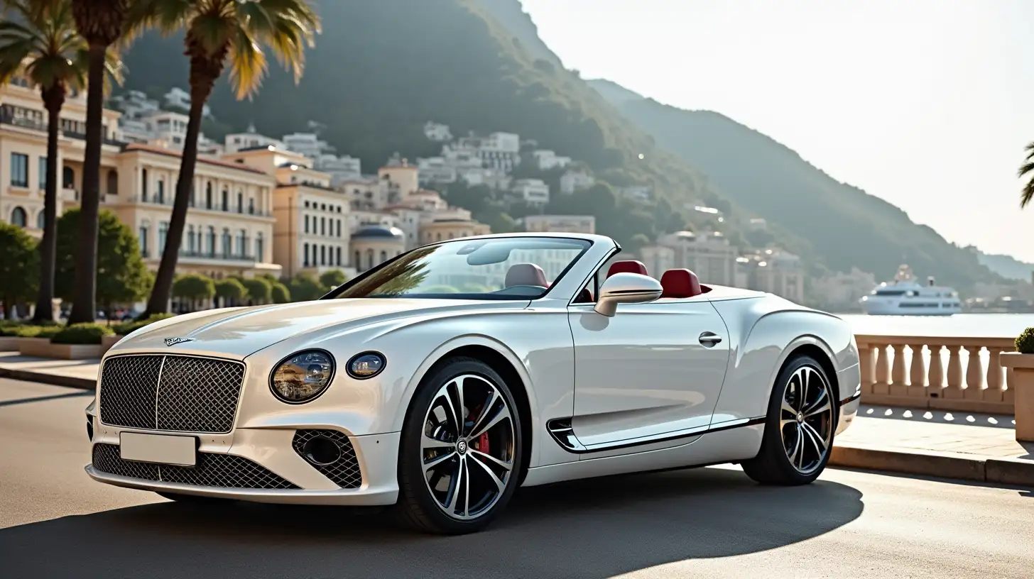 2023 White Bentley GTC Parked Elegantly by Htel de Paris MonteCarlo