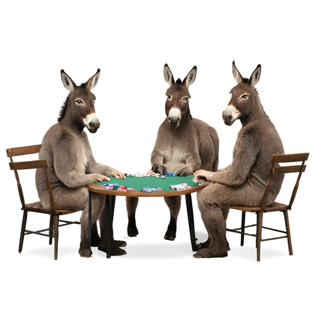 Playful-Donkeys-Playing-Poker-PNG-Image-for-Whimsical-Art-and-Creative-Design