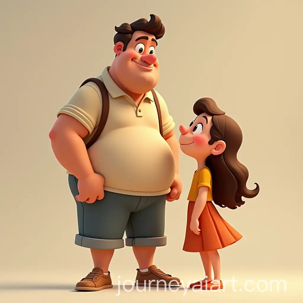 Father-and-Two-Daughters-in-DisneyStyle-2D-Illustration