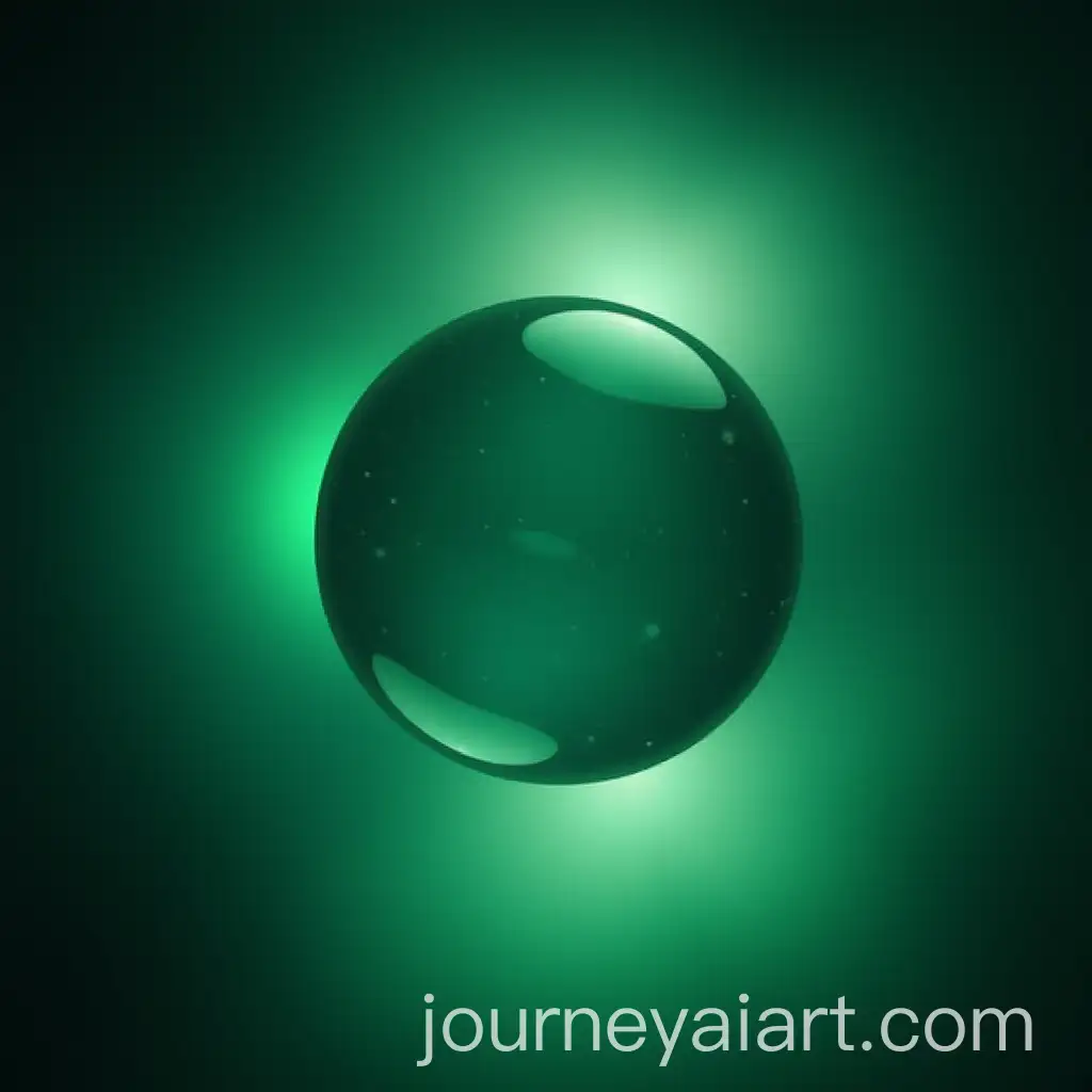 Abstract-Sphere-in-Emerald-Light-Colors-on-Futuristic-Space-Background
