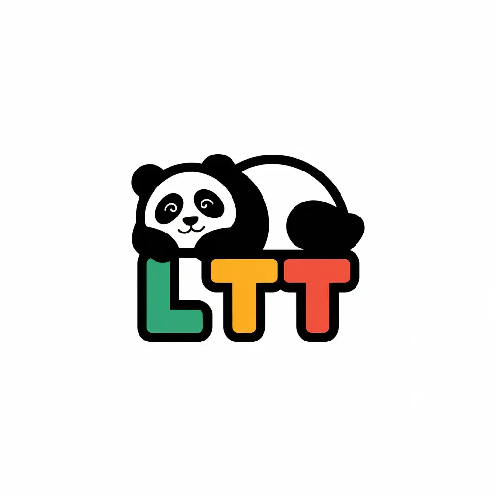 a vector logo design,with the text "LTT", main symbol:lazy panda,Moderate,be used in Education industry,clear background