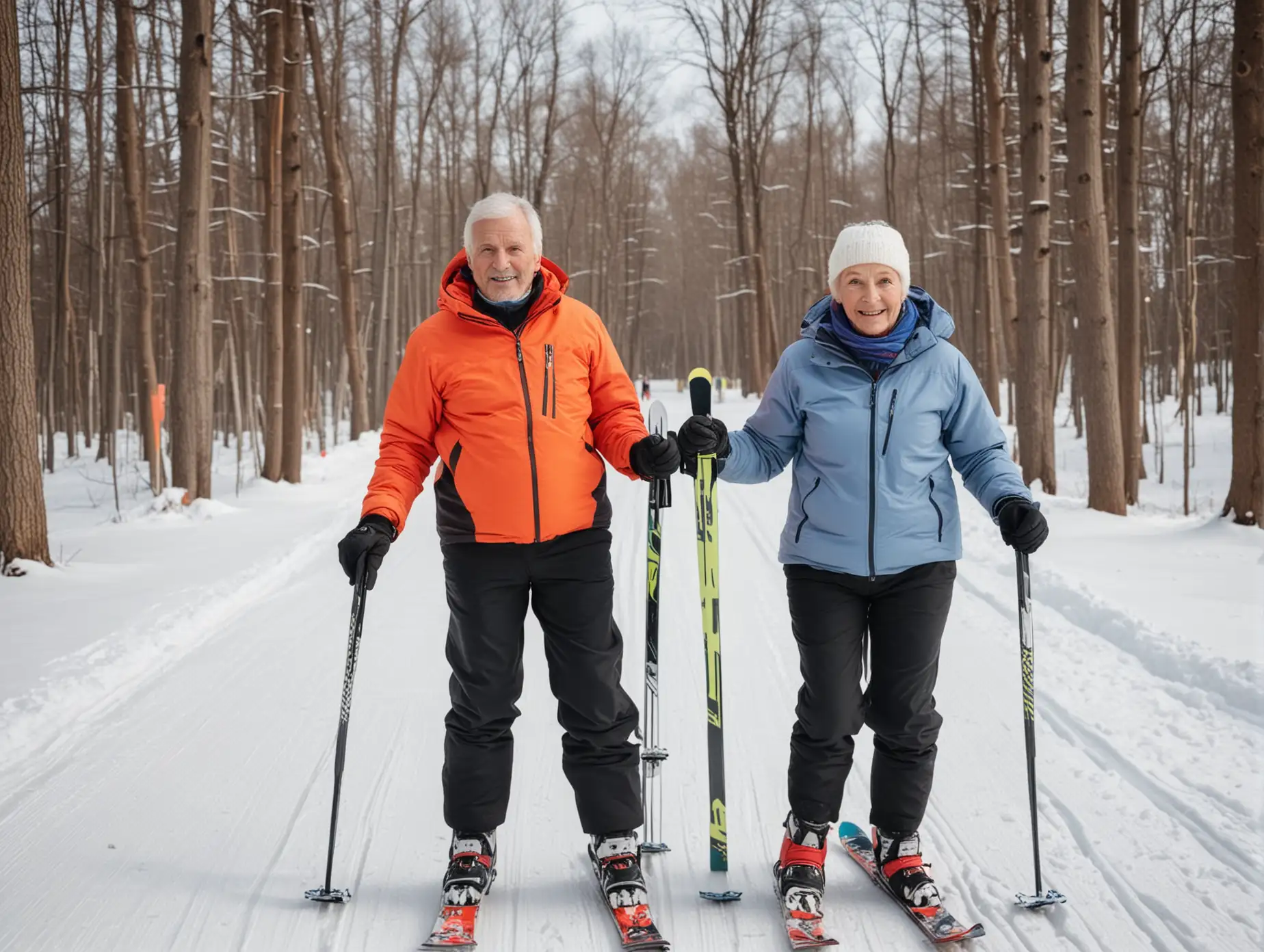 Grandparents-Skiing-Together-in-Winter-Landscape