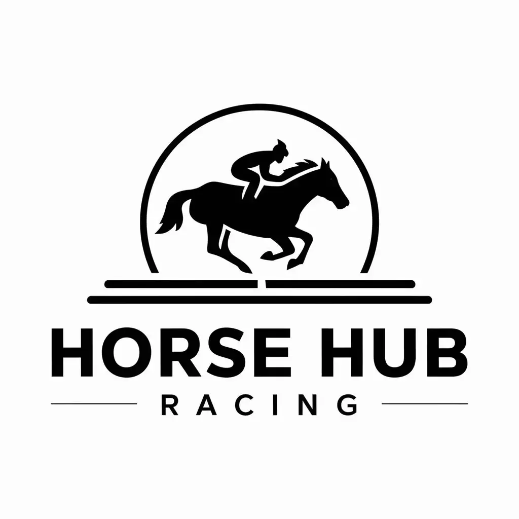 LOGO Design For Horse Hub Racing Elegant Race Horse Symbol for Entertainment Industry