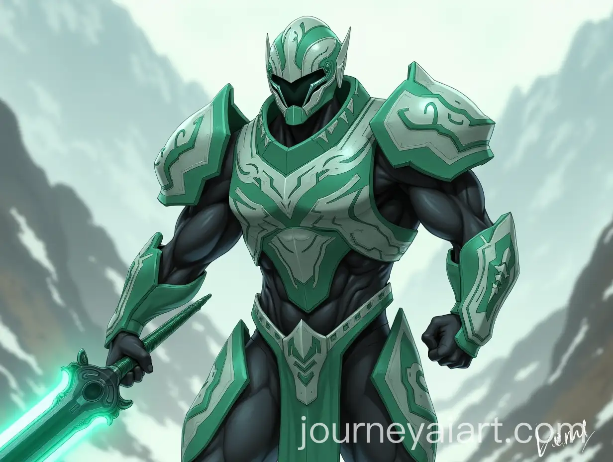 Heroic-Male-Warrior-in-Futuristic-Armor-with-Plasma-Blade
