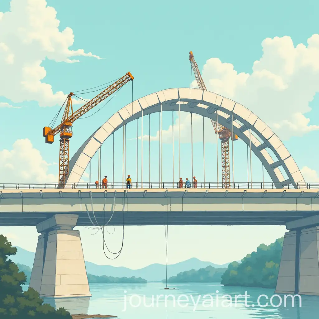 Engineers-Working-on-a-Bridge-in-the-Style-of-Hiroshi-Nagai