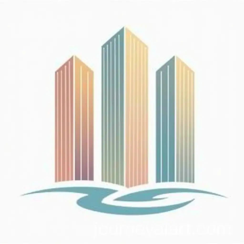 Elegant-Trio-of-Buildings-with-Water-Effect-Logo