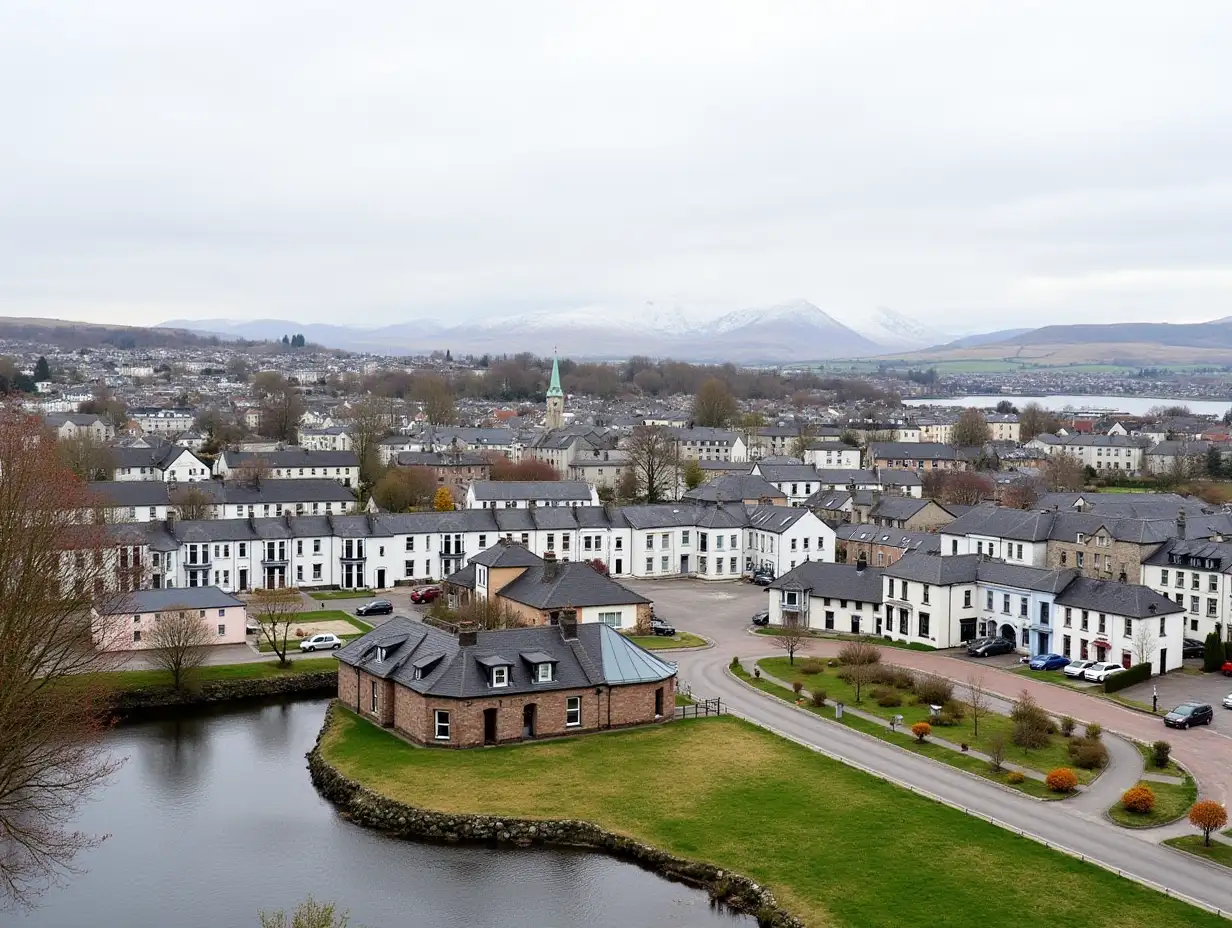 Inverness Scotland Landscape with buildings architecture Inverness Travel Scotland Concept in the heart of the highlands