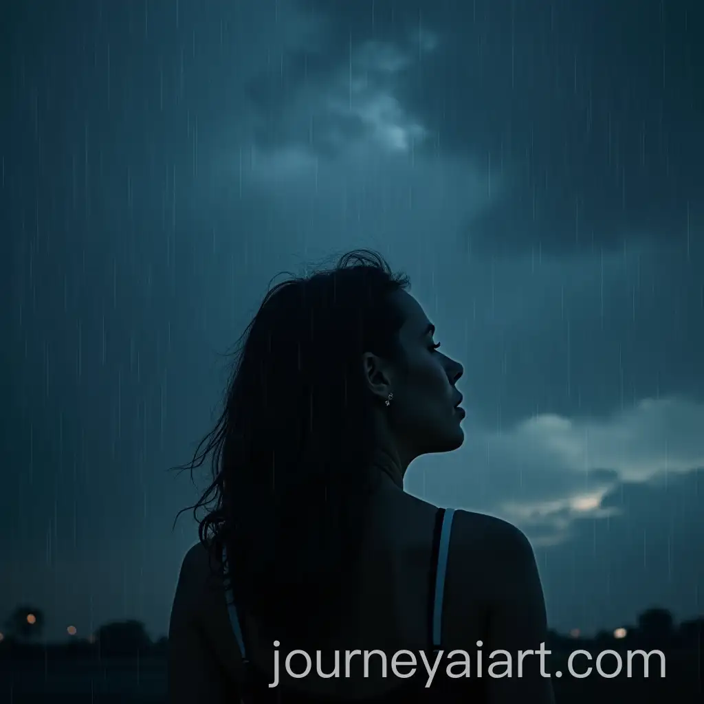 Emotional-Scene-Woman-in-Rain-with-Stars