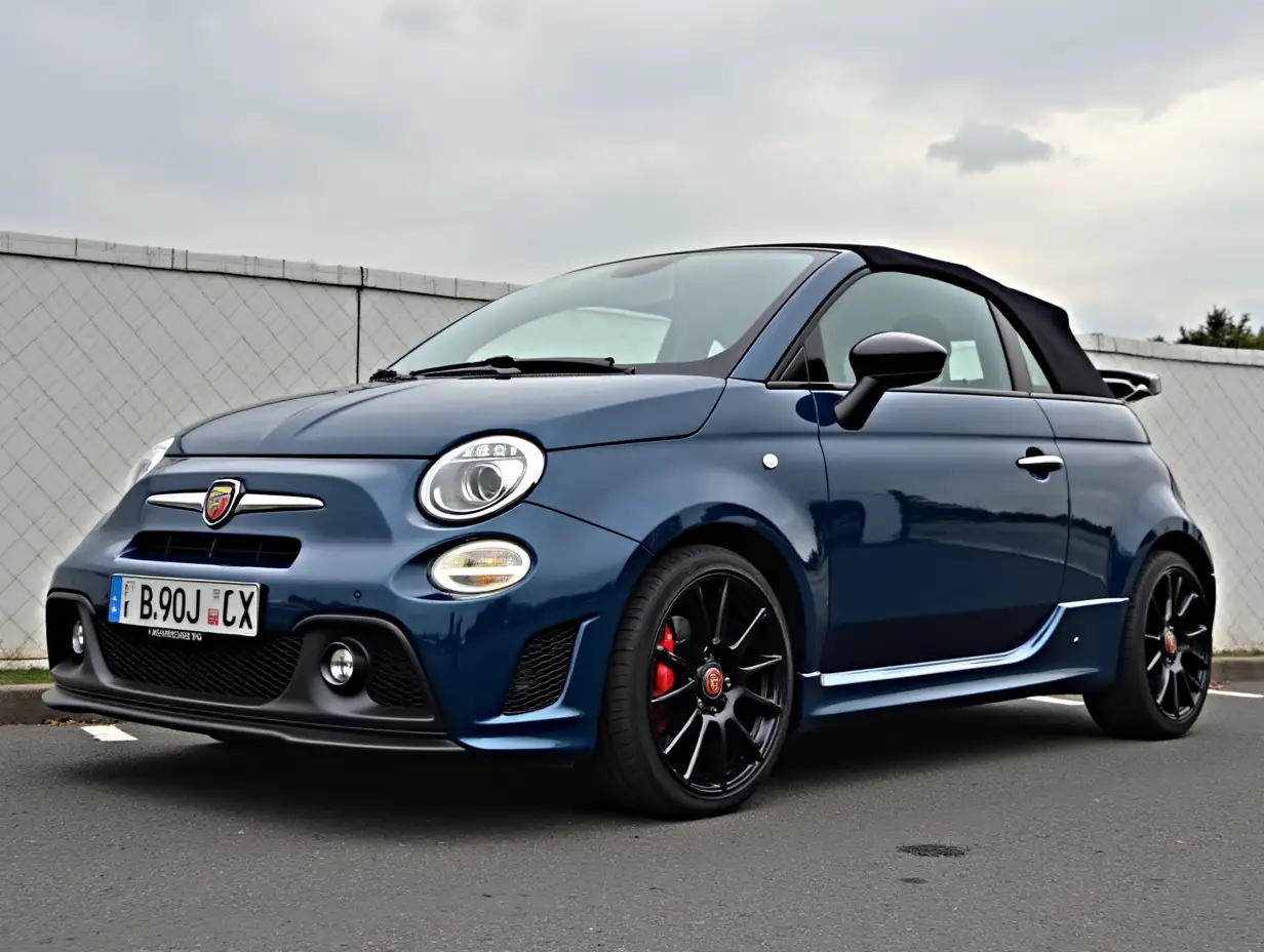 Navy blue abarth 500e cabrio