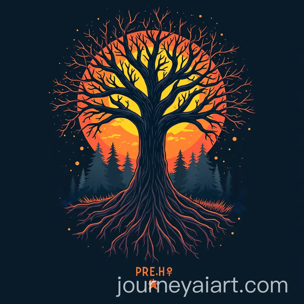 Vector-Art-Logo-for-Forest-Open-Air-Event-with-Fest-in-Psychedelic-Trance-Style