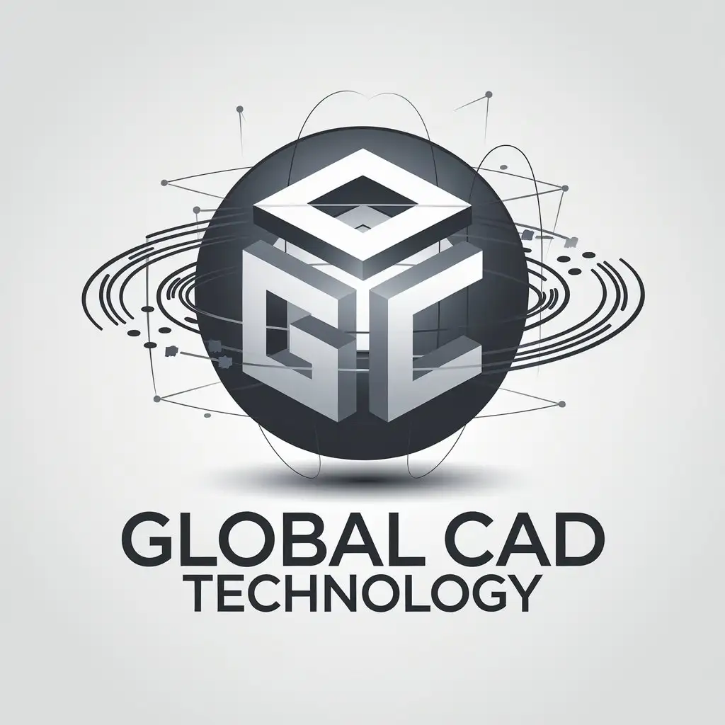 LOGO Design for GLOBAL CAD TECHNOLOGY 3D Digital Inspection Theme with Clear Background