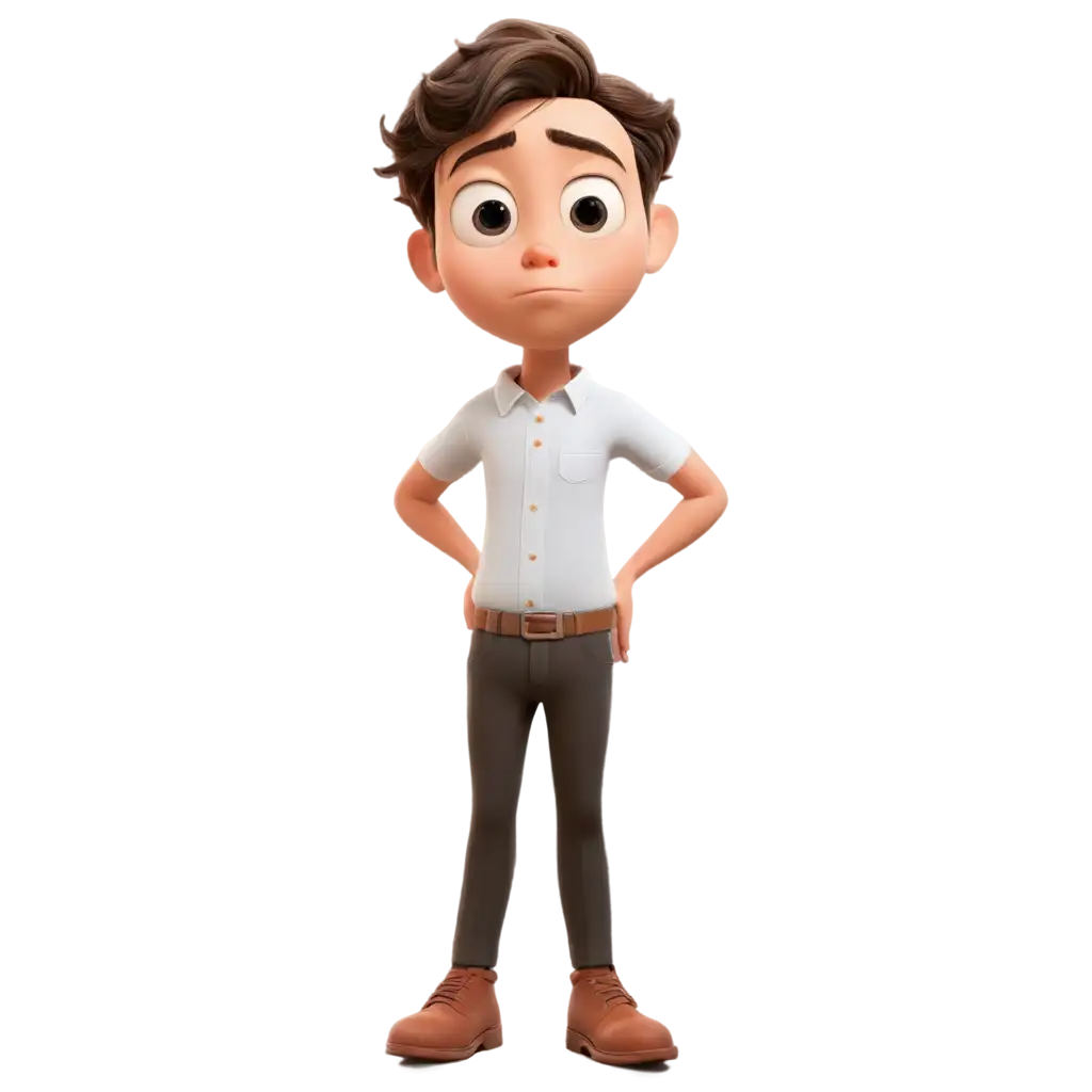 CutePNG-Image-Usage-Scenarios-PixarStyle-Cartoon-Character-Thinking-Confused-PNG-Image-for-Creative-Use