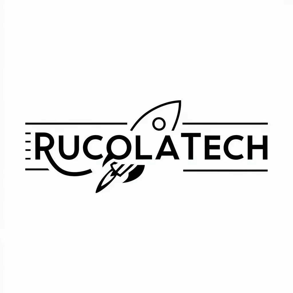 a logo design,with the text "Rucolatech", main symbol:Rocket,Moderate,be used in Technology industry,clear background