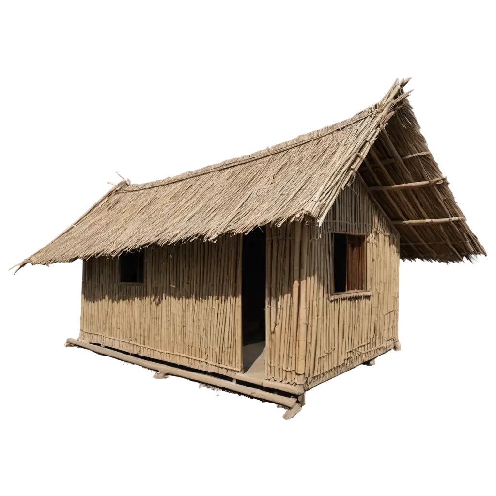 Beautiful-Hut-Made-with-Dry-Bamboo-HighQuality-PNG-Image