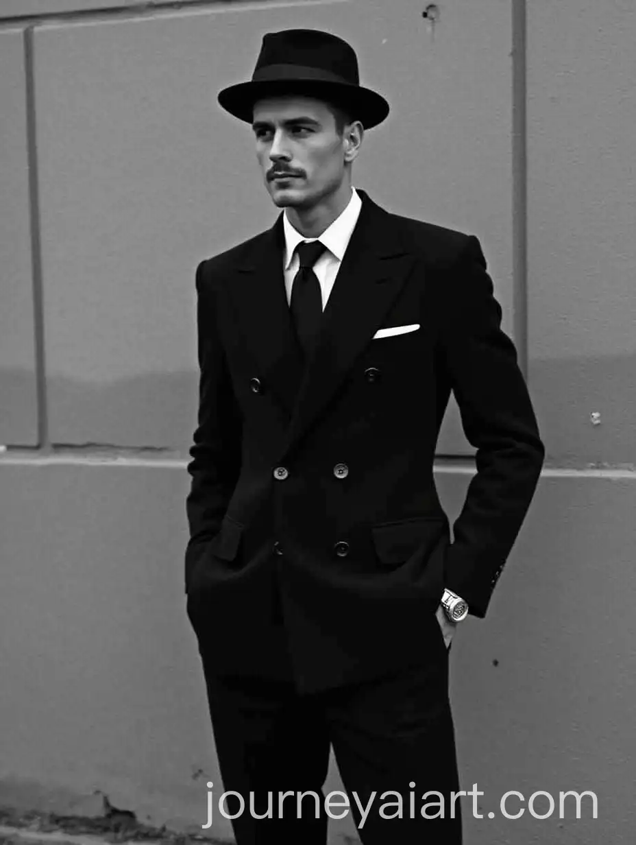 Vintage-Glamorous-Man-in-Black-and-Gray-Tones-Styled-by-Joseph-Auren
