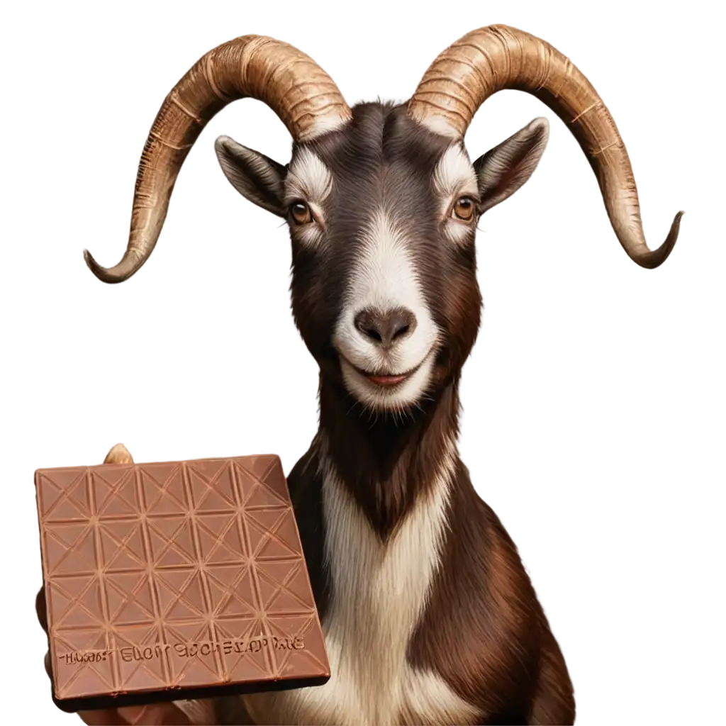 Goat-Eating-Chocolate-PNG-HighQualityGoat-Eating-Chocolate-PNG-Image-for-Unique-Content-Creation