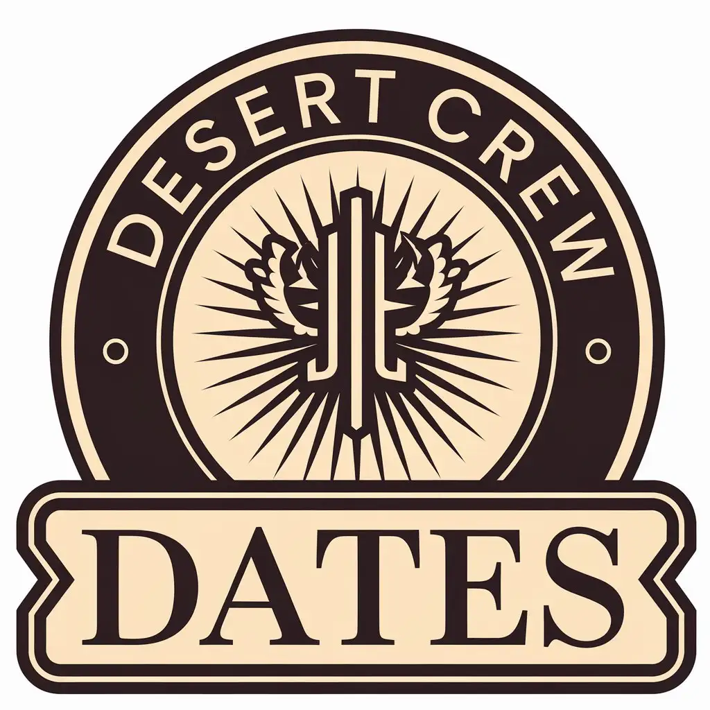 a vector logo design,with the text "Dates", main symbol:desertcrewjo.com,Moderate,clear background