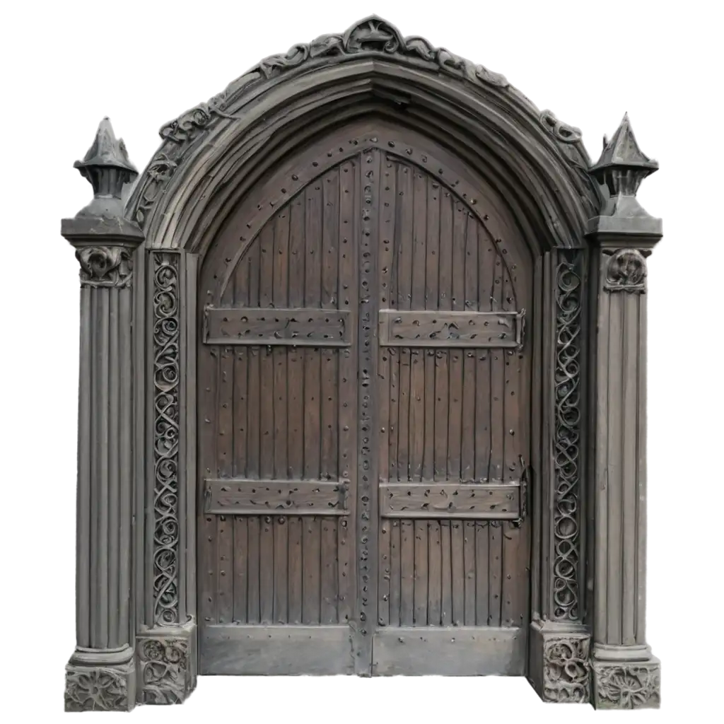 Explore-the-Enchanting-CastleStyle-Gothic-Door-PNG-Image