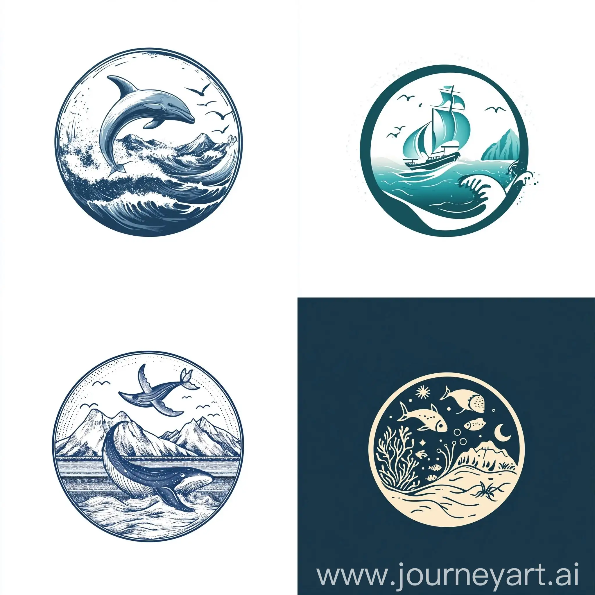 Marine-Theme-Logo-for-Tourist-Company-The-World-is-Showing