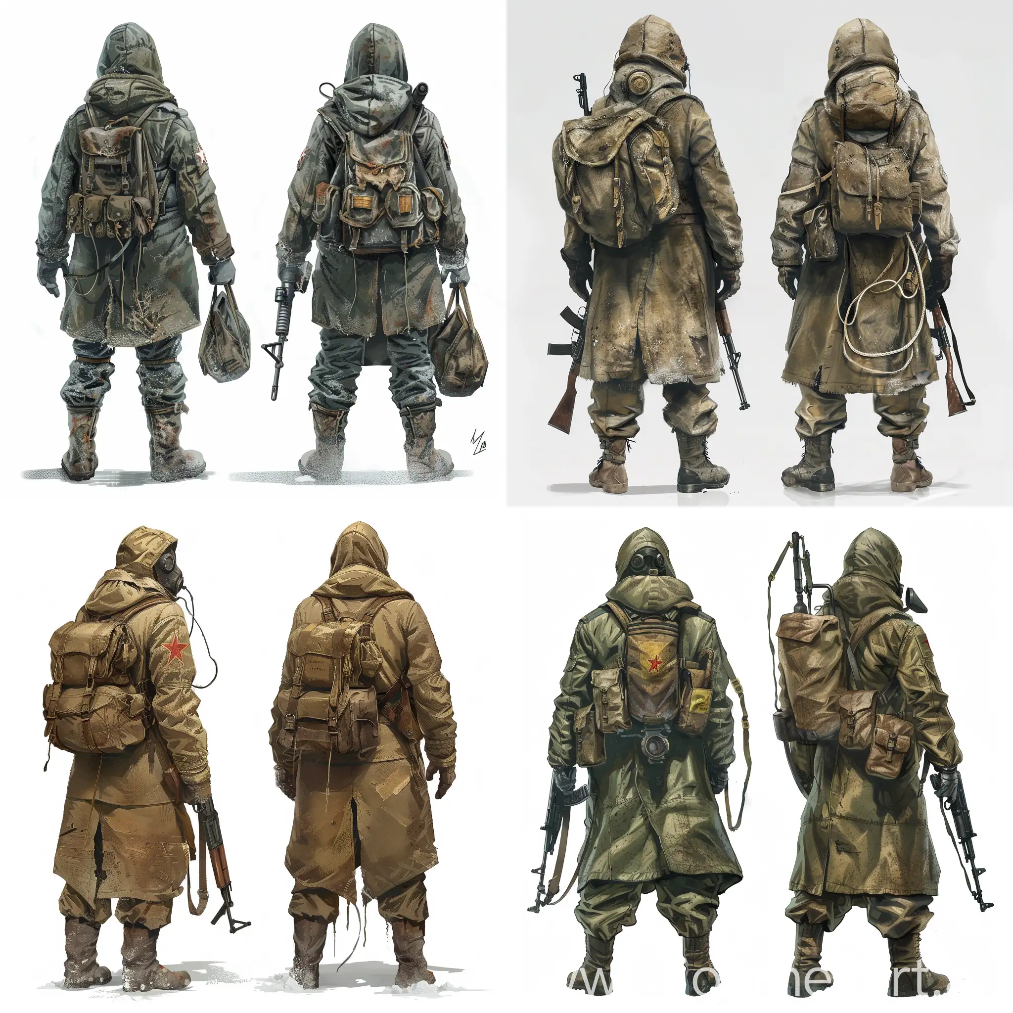 Metro-2033-Survivor-in-Soviet-Radiation-Suit-with-WWII-Gas-Mask-and-Mosin-Nagant-Rifle