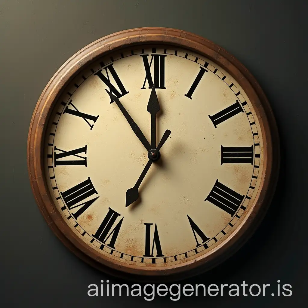 a clock marks the hours