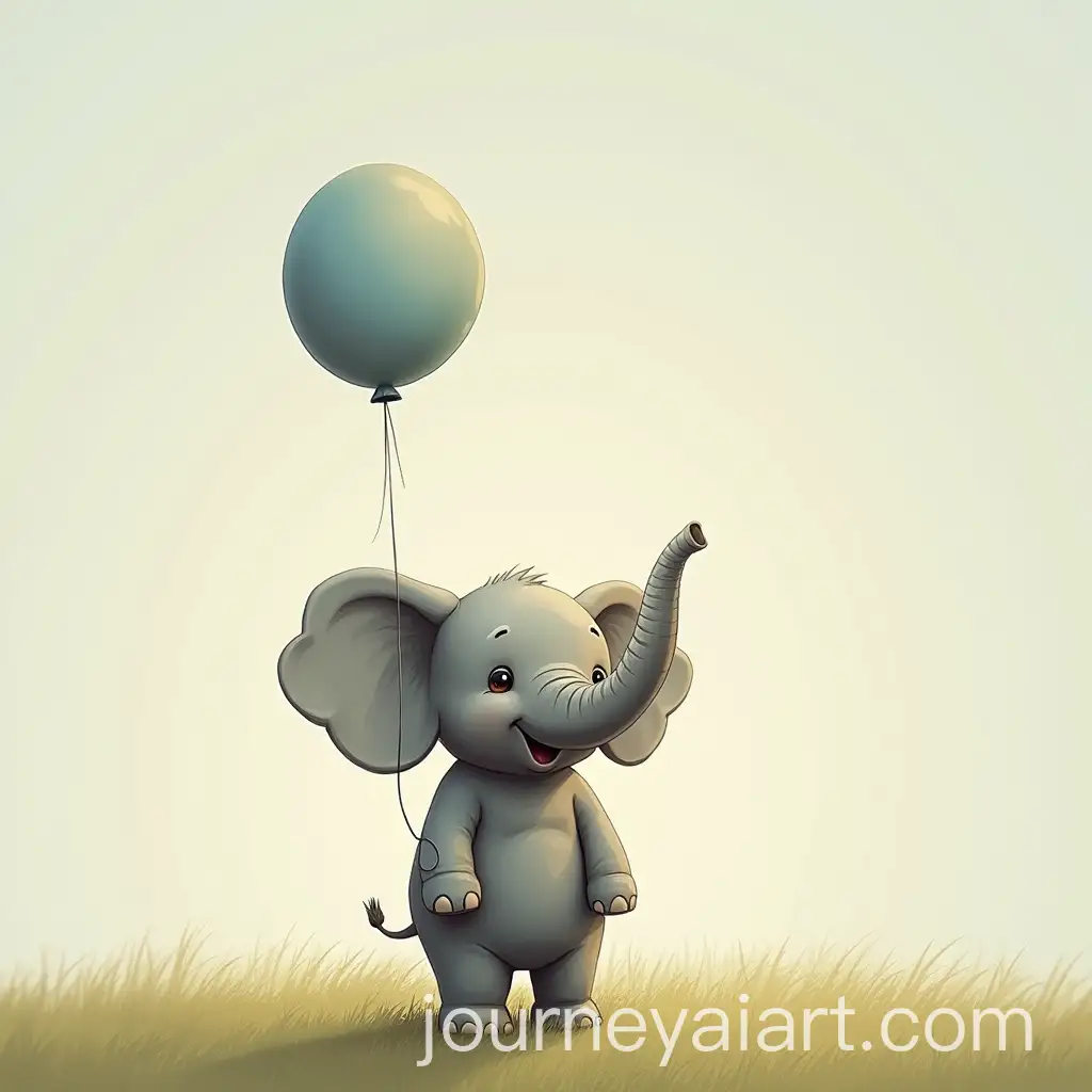 Elephant-Boy-Holding-a-Balloon-in-a-Whimsical-Setting