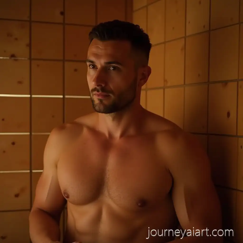 Commercial-Portrait-of-a-Man-in-a-Cryo-Sauna-at-Luxury-Hotel-Spa