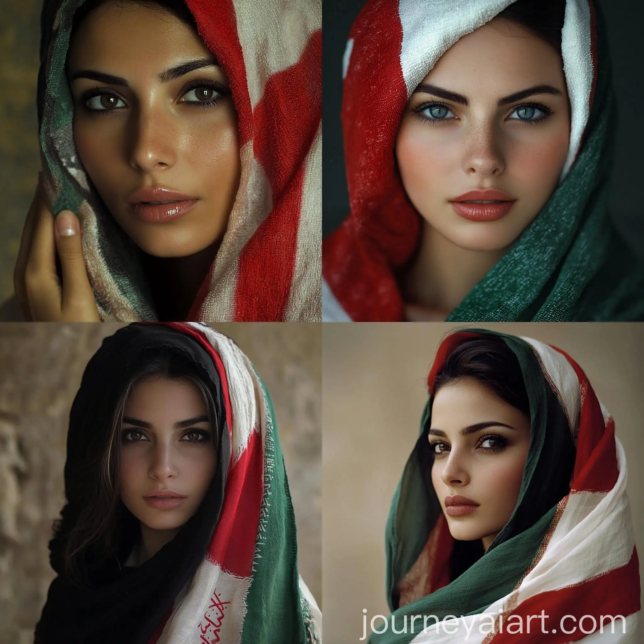 Beautiful-Woman-Wrapped-in-Iraqi-Flag-Towel