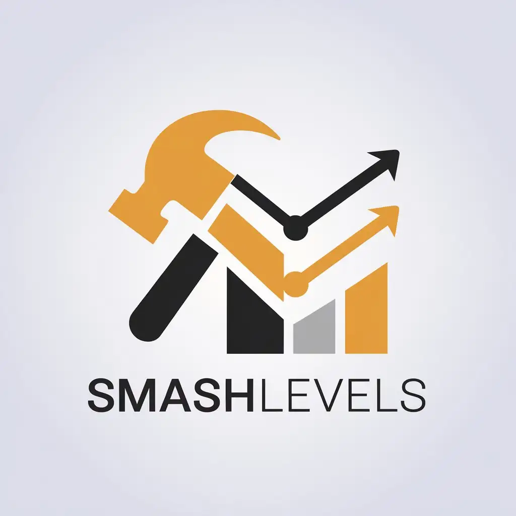 LOGO Design for Smashlevels Finance Industry Symbol with Trading Levels and Data Flow