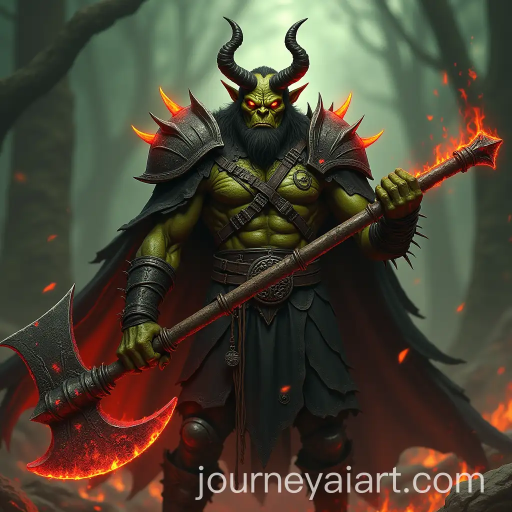 HalfOrc-HalfDemon-Chief-with-Fiery-Axe-and-Glowing-Eyes