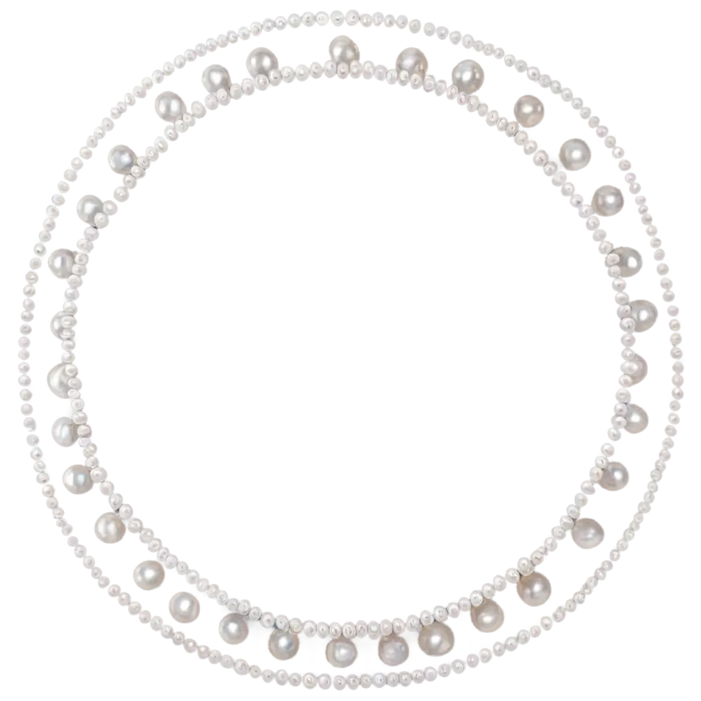 Elegant-Round-Frame-with-Pearls-PNG-Exquisite-Design-for-Digital-and-Print-Media