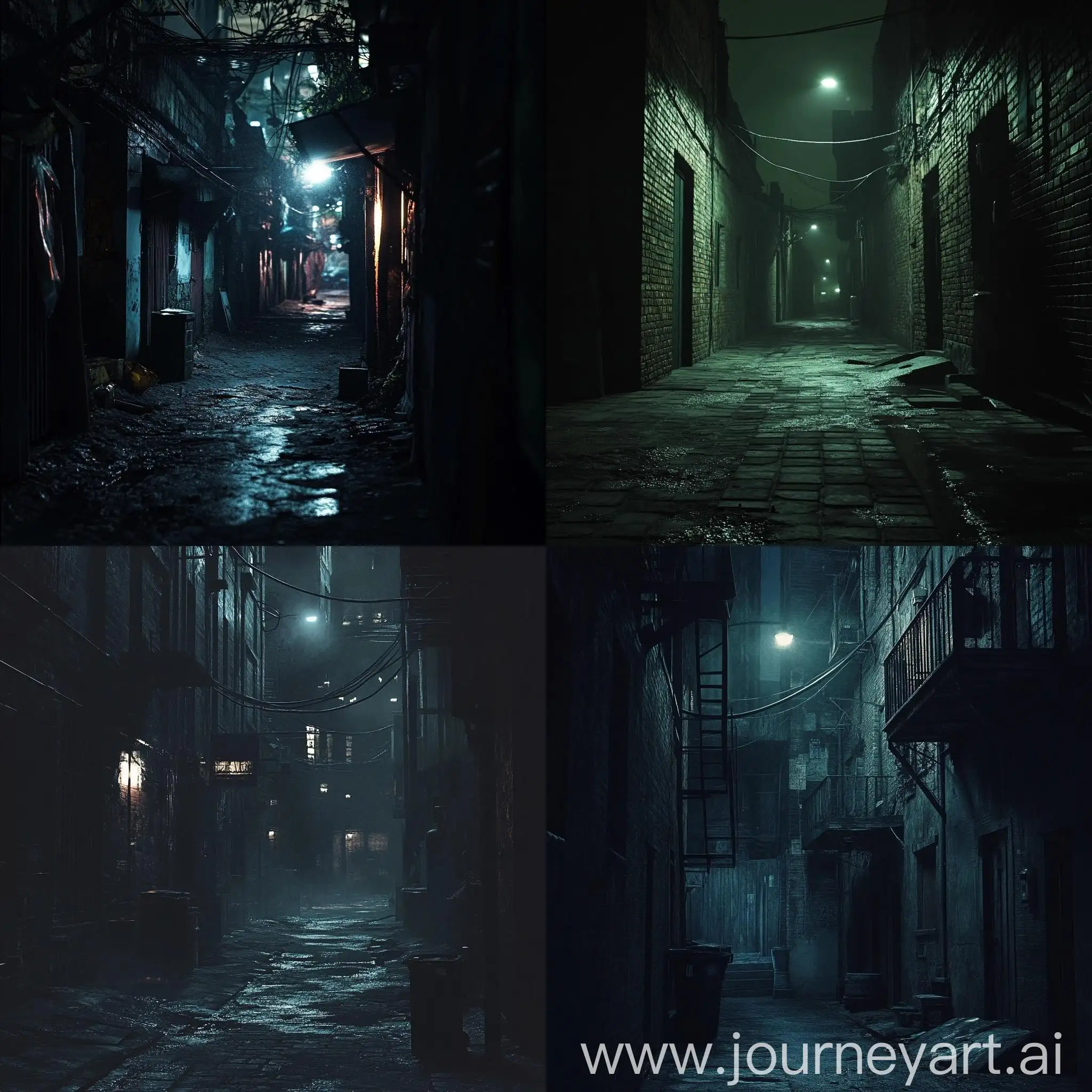 Dark-Ghetto-Street-at-Night-with-Dim-Lighting