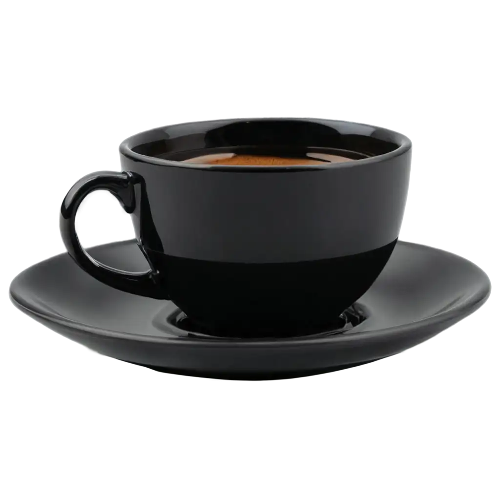 Black-Coffee-Cup-PNG-Image-with-Small-Plate-for-HighQuality-Design-Projects