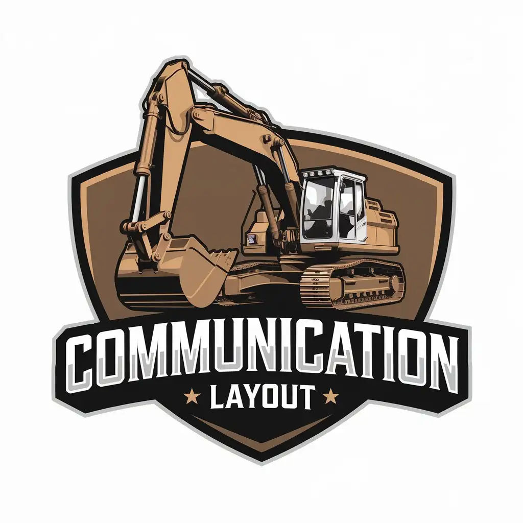 LOGO Design for Communication Layout Excavator and Bor Symbol for Construction Industry