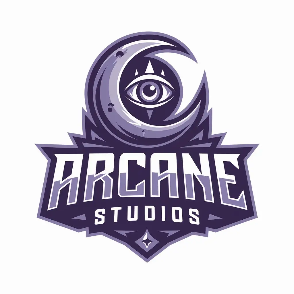 LOGO Design for Arcane Studios Moon Symbol with Vector and Clear Background