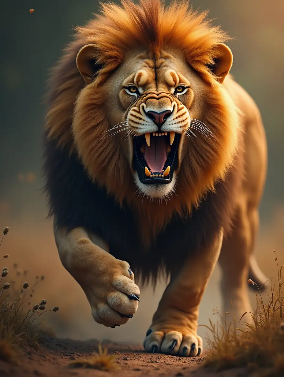 aggressive lion