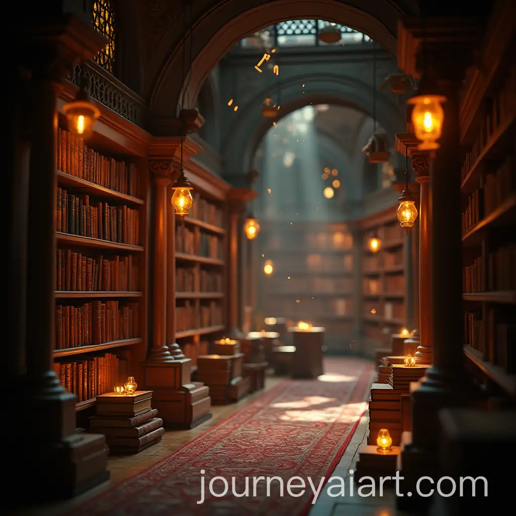Magical-Library-with-Floating-Books-and-Glowing-Letters-in-a-Dreamy-Atmosphere