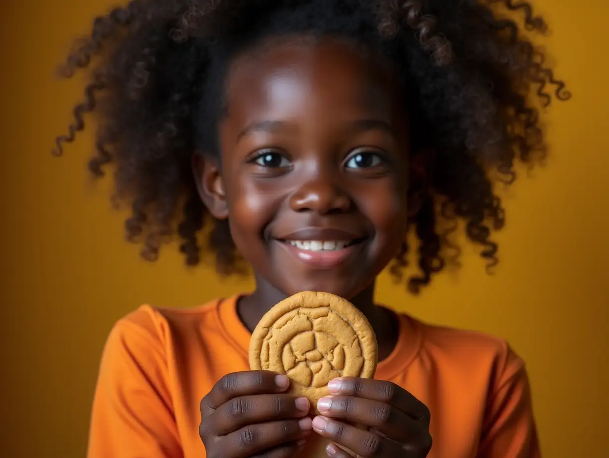 African-Girl-Enjoying-Halloween-Themed-Cookies